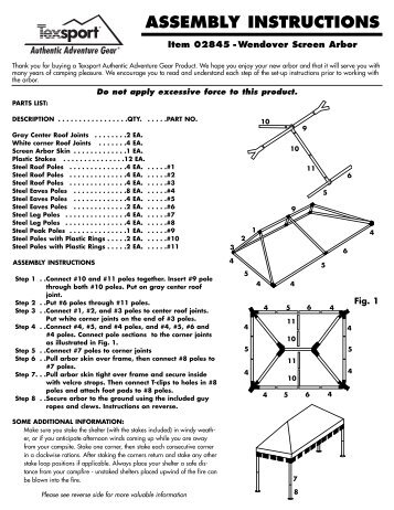 02845 Wendover Screen Arbor - Texsport