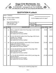 QUOTATION # Leitech - Ring & Plug Thread Gages