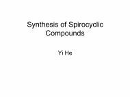 Synthesis of Spirocyclic Compounds (PDF)