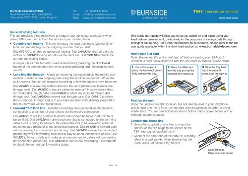 T941 Fixed Cellular Terminal Quick Start Guide - Burnside Telecom