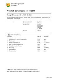 Protokoll Gemeinderat Nr. 17/2011 - Günsberg