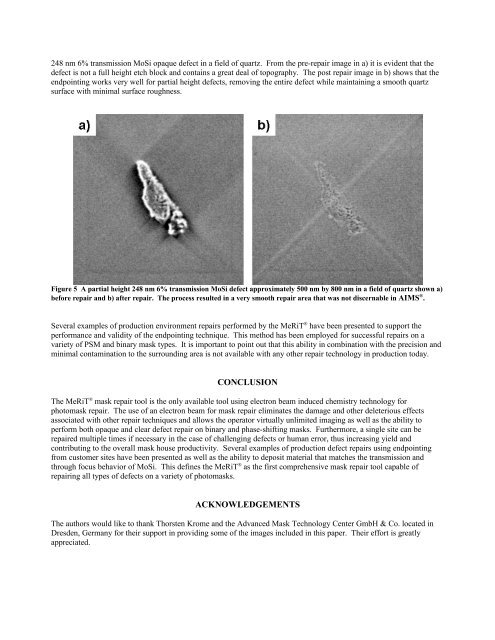 Demonstration of the Advantages of Electron Beam ... - Carl Zeiss SMT