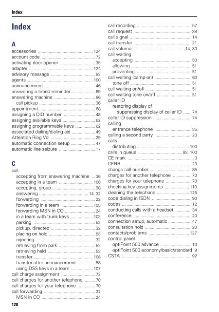 User Manual optiPoint 500 HP500-HP3000-HP5000 - Siemens ...