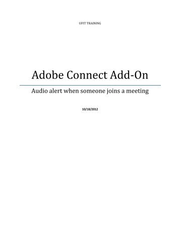 Adobe Connect - Doorbell Setup