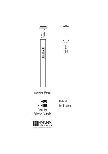 HI 4008 HI 4108 - HANNA instruments