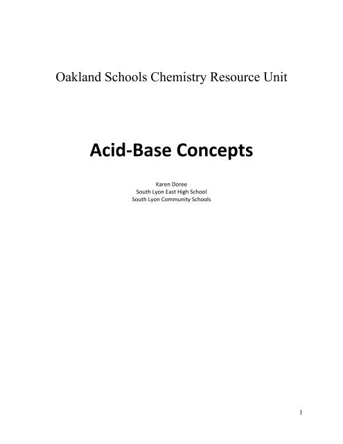 Acid-Base - Oakland Schools