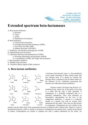 b. Extended spectrum beta-lactamases - here