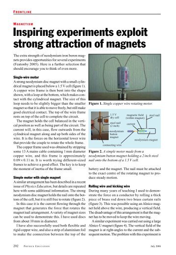 Inspiring experiments exploit strong attraction of magnets