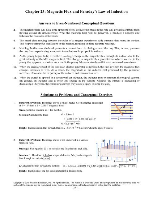 Chapter 23: Magnetic Flux and Faraday's Law of Induction