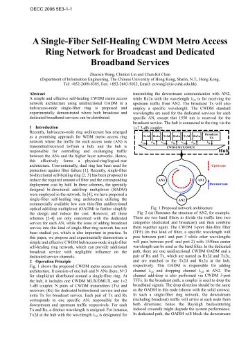 A Single-Fiber Self-Healing CWDM Metro Access Ring Network for ...