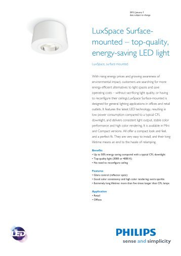 Product Familiy Leaflet: LuxSpace, surface mounted - Philips