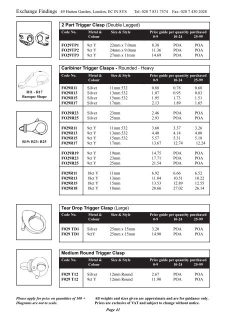 Exchange Findings - Cookson Precious Metals