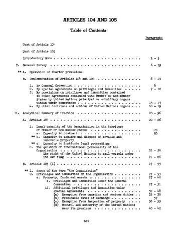 Arts. 104-105, Repertory, Suppl. 2, Vol. III (1955-1959)
