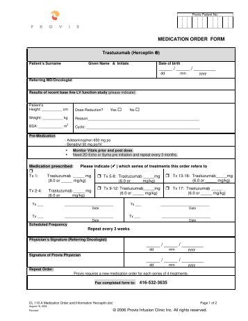 order form & information - Provis