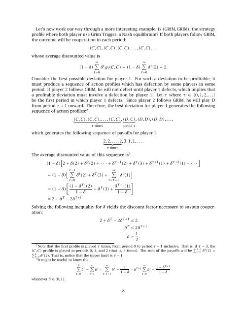 Game Theory: Repeated Games - Branislav L. Slantchev (UCSD)