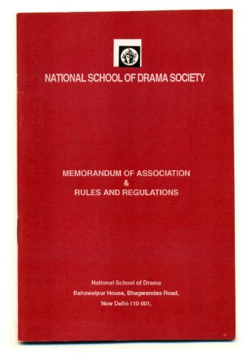 to View Rules and Regulations - National School of Drama