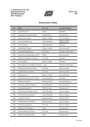 Referenzliste Tiefbau - L.Gantenbein & Co AG