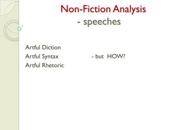 Non-Fiction Analysis - speeches