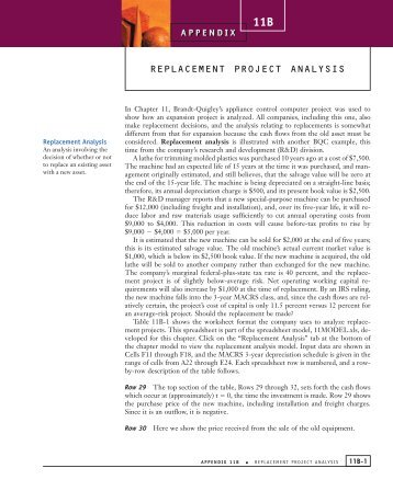 REPLACEMENT PROJECT ANALYSIS