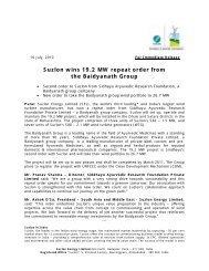 Suzlon wins 19.2 MW repeat order from the Baidyanath Group