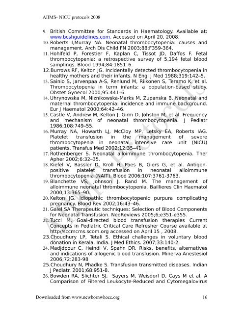 Blood and blood component therapy in neonatology - New Born Baby