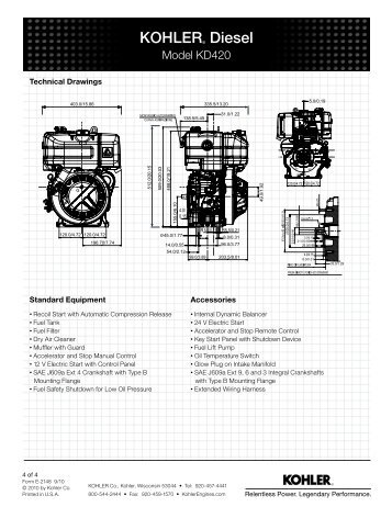 Spec Sheet - Kohler Engines