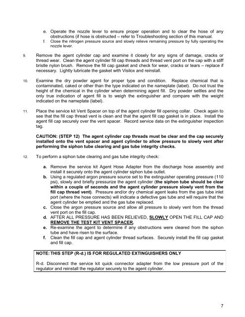 Manual for 125-150 lb. cartridge operated - Amerex Corporation