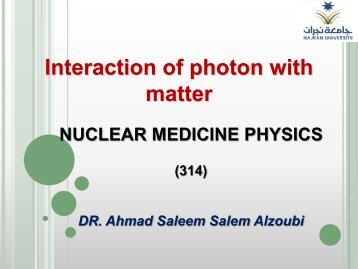 Interaction of photon with matter