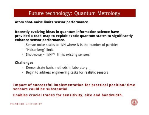 Cold Atom Navigation Sensors - Stanford Center for Position ...