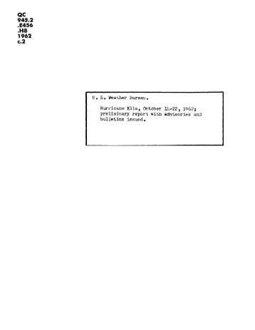 Hurricane Ella October 14-22 1962 preliminary report with ... - NOAA