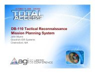 DB-110 Tactical Reconnaissance Mission Planning System - AGI