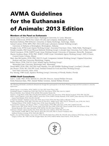 AVMA Guidelines on Euthanasia - American Veterinary Medical ...