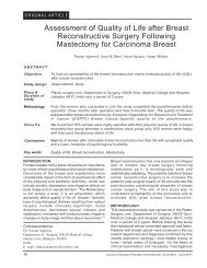 Assessment of Quality of Life after Breast Reconstructive Surgery ...