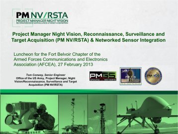 Project Manager Night Vision, Reconnaissance ... - AFCEA Belvoir