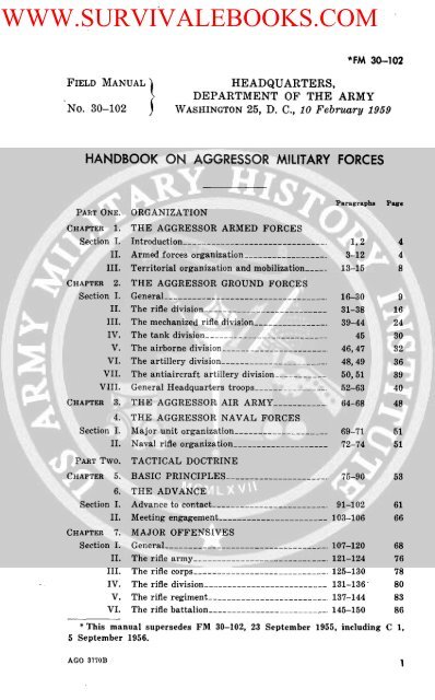 FM 30-102 ( Handbook on Aggressor Military Forces ) 1959