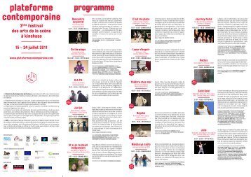 Le programme est disponible ici - KVS