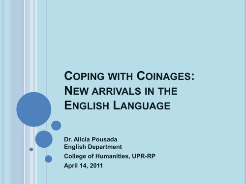 Coping with Coinages - Facultad De Humanidades