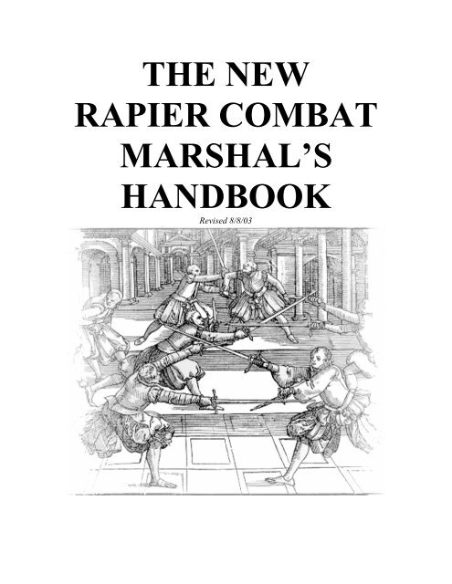 Rapier Marshals Handbook - Midrealm / Middle Kingdom