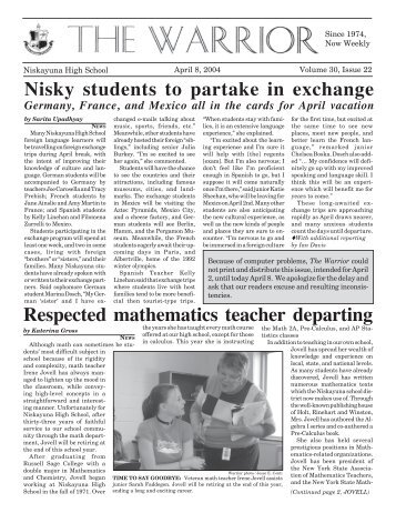 April 8, 2004 - Niskayuna School District