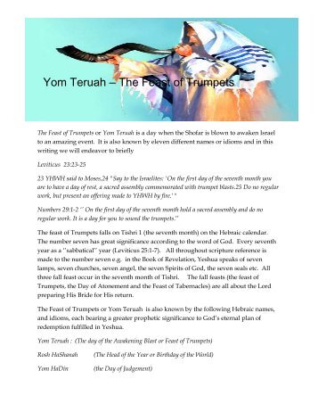 Yom Teruah – The Feast of Trumpets - Retha Mcpherson