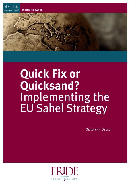 Quick Fix or Quicksand? Implementing the EU Sahel Strategy - FRIDE