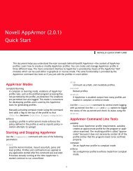 Novell AppArmor (2.0.1) Quick Start - SuSE