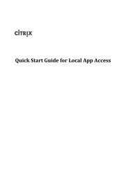 Quick Start Guide for Local App Access - Citrix