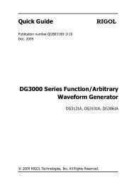 Quick Guide RIGOL DG3000 Series Function/Arbitrary Waveform ...