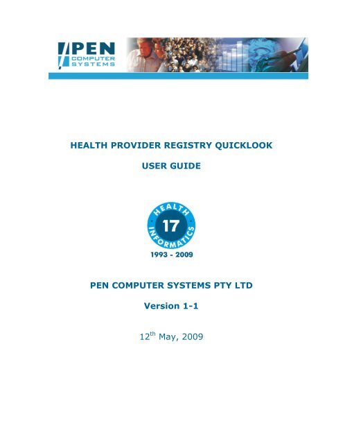 HPRy Quicklook User Manual [PDF 594KB] - Pen Computer Systems