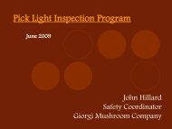 Pick Light Inspection Program - The American Mushroom Institute