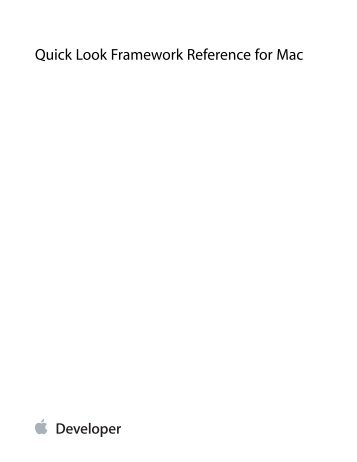 Quick Look Framework Reference for Mac ... - Apple Developer