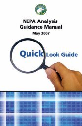 Army NEPA Analysis Guidance Manual Quick Look Guide