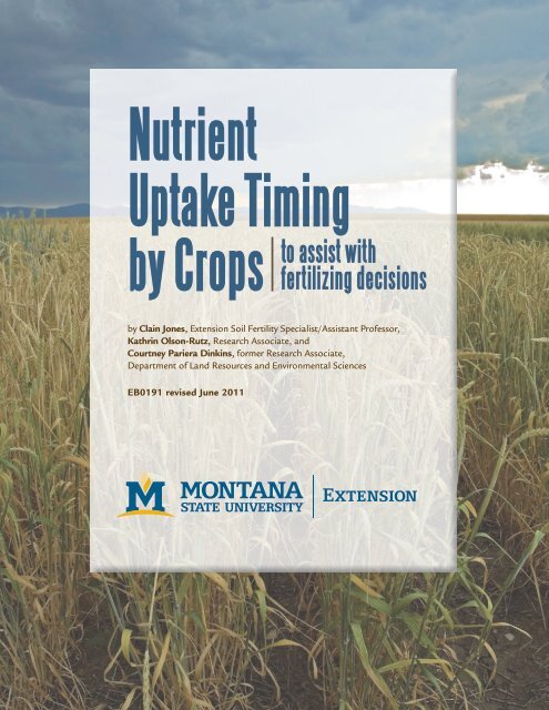 Nutrient Uptake Timing by Crops - Department of Land Resources ...