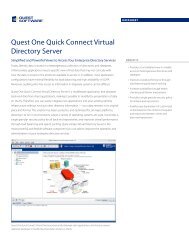 Quest One Quick Connect Virtual Directory Server - Quest Software